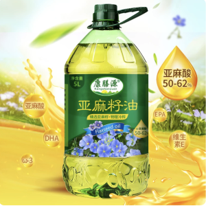 康膳源正宗内蒙冷榨纯亚麻籽油5L*2瓶胡麻油亚麻酸丰富清香不油腻